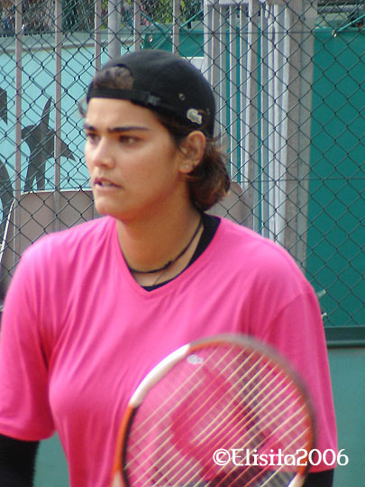 Eleni Daniilidou in the practice on Roland Garros