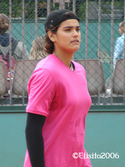 Eleni Daniilidou in the practice on Roland Garros