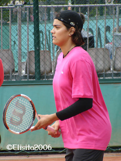 Eleni Daniilidou in the practice on Roland Garros