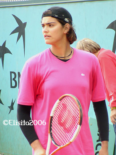 Eleni Daniilidou in the practice on Roland Garros