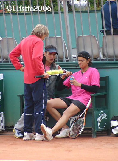 Eleni Daniilidou in the practice on Roland Garros