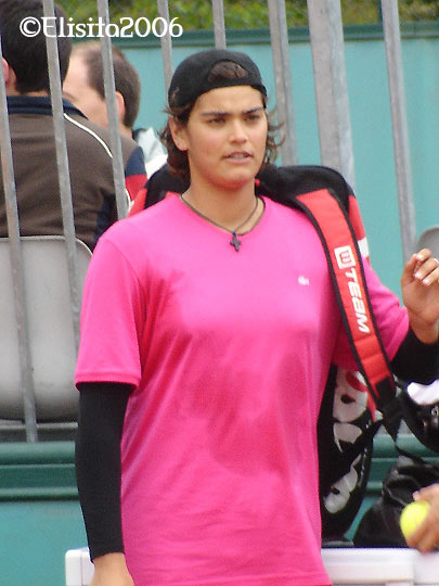 Eleni Daniilidou in the practice on Roland Garros