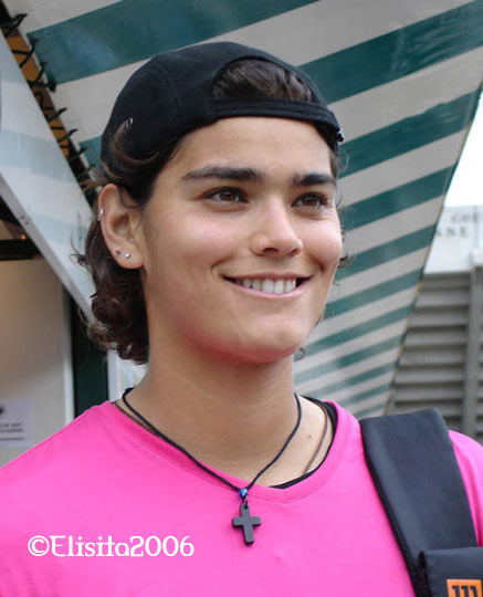 Eleni Daniilidou in the practice on Roland Garros