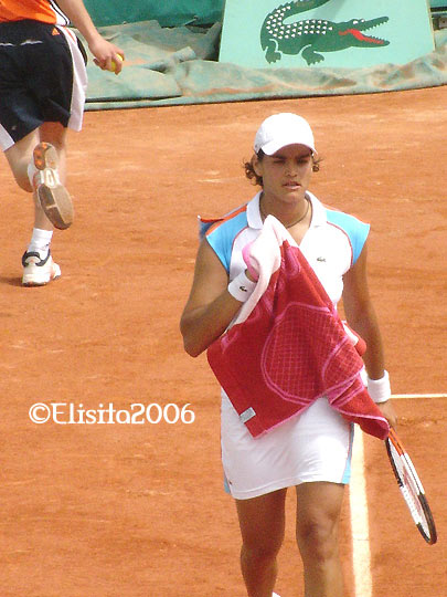 Eleni Daniilidou during the match against Japanese Ai Sugiyama  at Roland Garros in Paris 28 May 2006, Eleni lost 7-6, 0-6, 3-6.