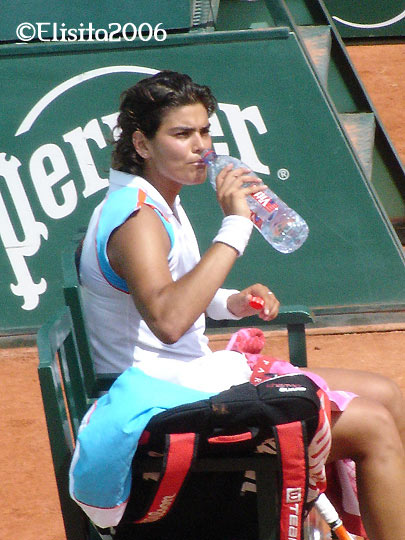 Eleni Daniilidou during the match against Japanese Ai Sugiyama  at Roland Garros in Paris 28 May 2006, Eleni lost 7-6, 0-6, 3-6.