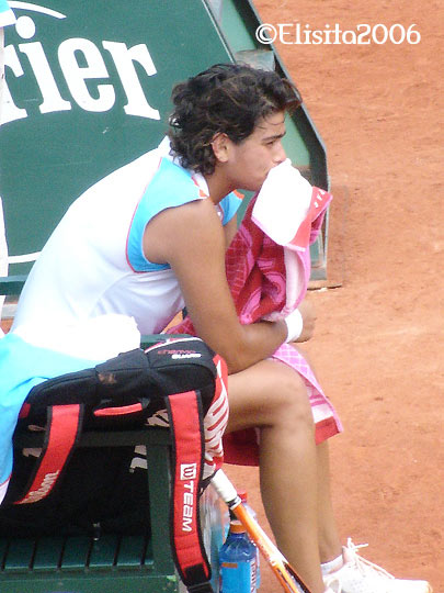 Eleni Daniilidou during the match against Japanese Ai Sugiyama  at Roland Garros in Paris 28 May 2006, Eleni lost 7-6, 0-6, 3-6.