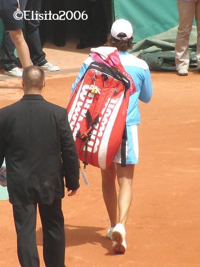 Eleni Daniilidou after the match against Japanese Ai Sugiyama  at Roland Garros in Paris 28 May 2006, Eleni lost 7-6, 0-6, 3-6.